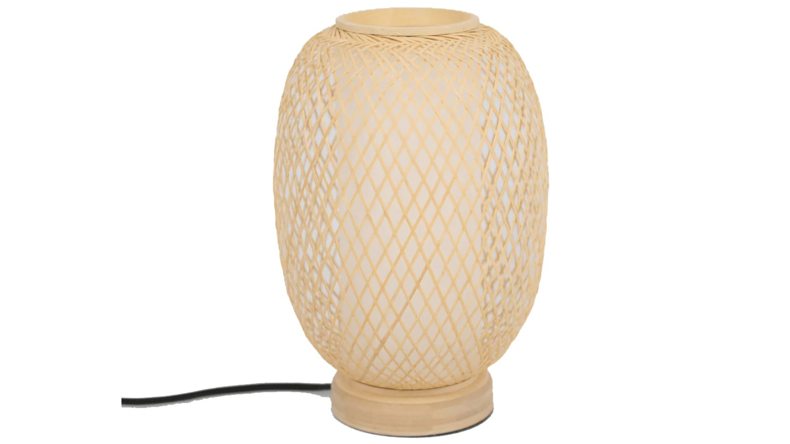 New Oriental Hand-Woven Oval Modern Oriental Bamboo Table Lamp - Natural