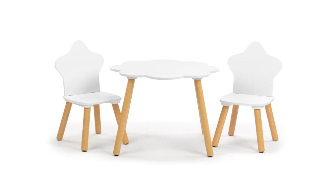 Design Square 2 Piece Liam Table and Star Chair Furniture - White/Oak