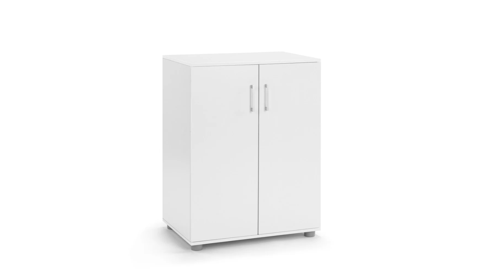 Design Square Monica White 2-Door Multi-Purpose Low Cupboard Storage Cabinet 