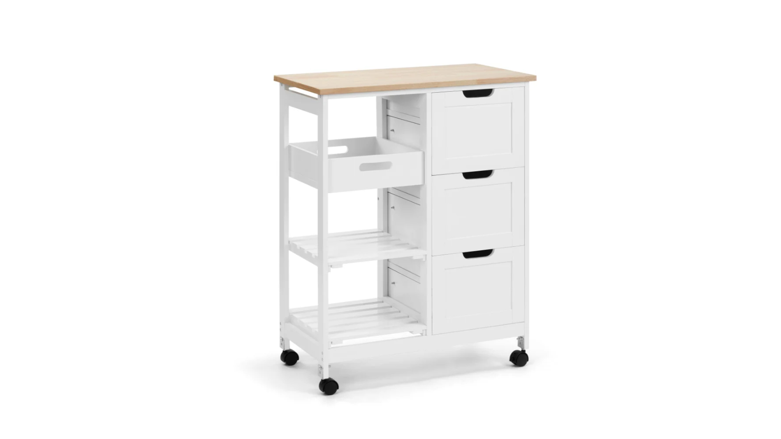 Design Square Fiona Kitchen Cabinet Storage Trolley - White/Oak