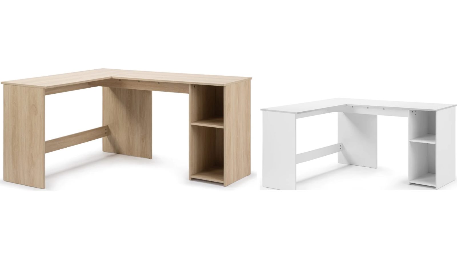 Design Square Walter L-Shape Executive Office Desk with 2-Shelves