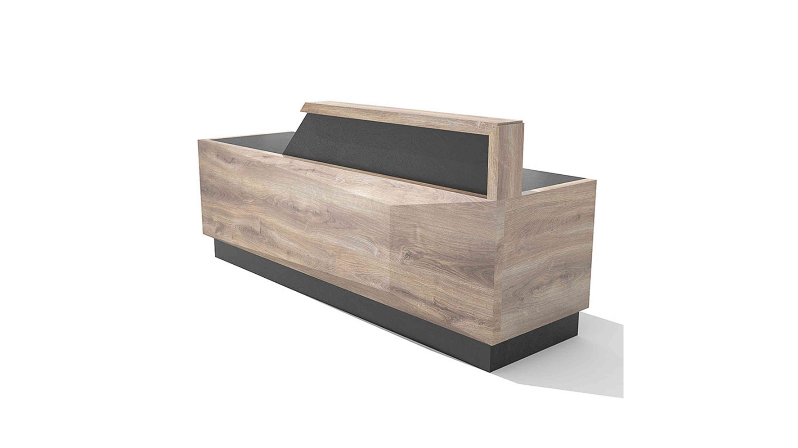 Innovatec Conroy 2.4m Left Panel Reception Desk - Warm Oak/Black