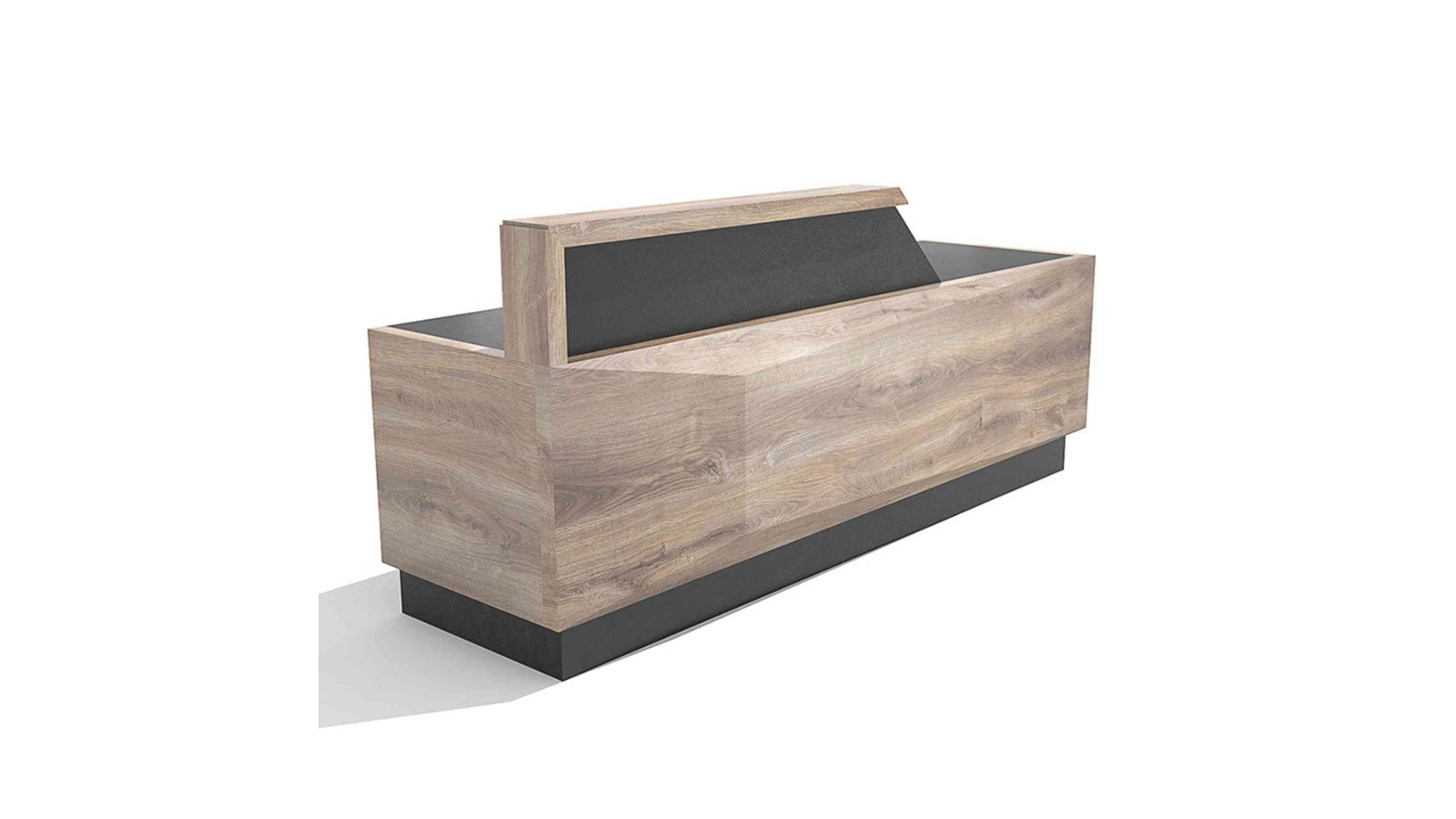 Innovatec Conroy 2.4m Right Panel Reception Desk - Warm Oak/Black