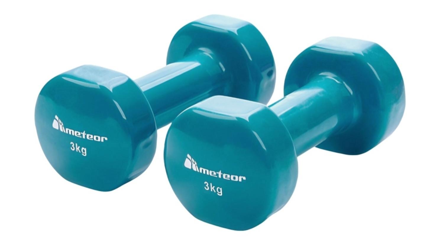 Meteor For The Winners Anit-Slip Flat Bottom Vinyl Dumbbell - 3kg
