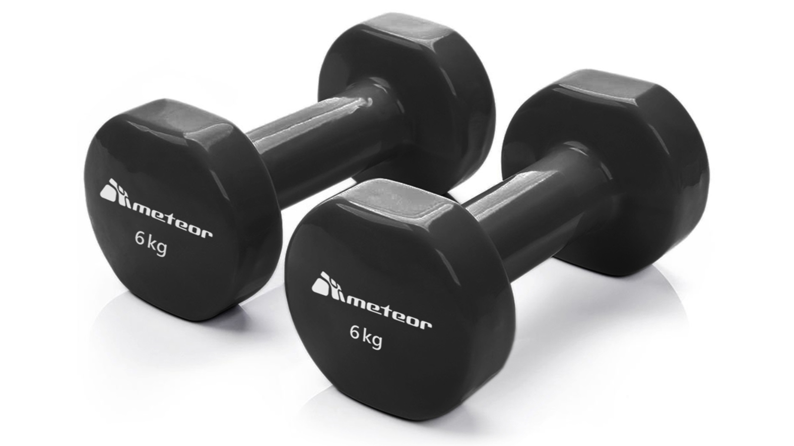 Meteor For The Winners Anit-Slip Flat Bottom Vinyl Dumbbell - 6kg