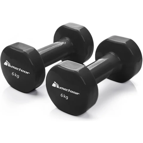 Meteor For The Winners Anit-Slip Flat Bottom Vinyl Dumbbell - 6kg