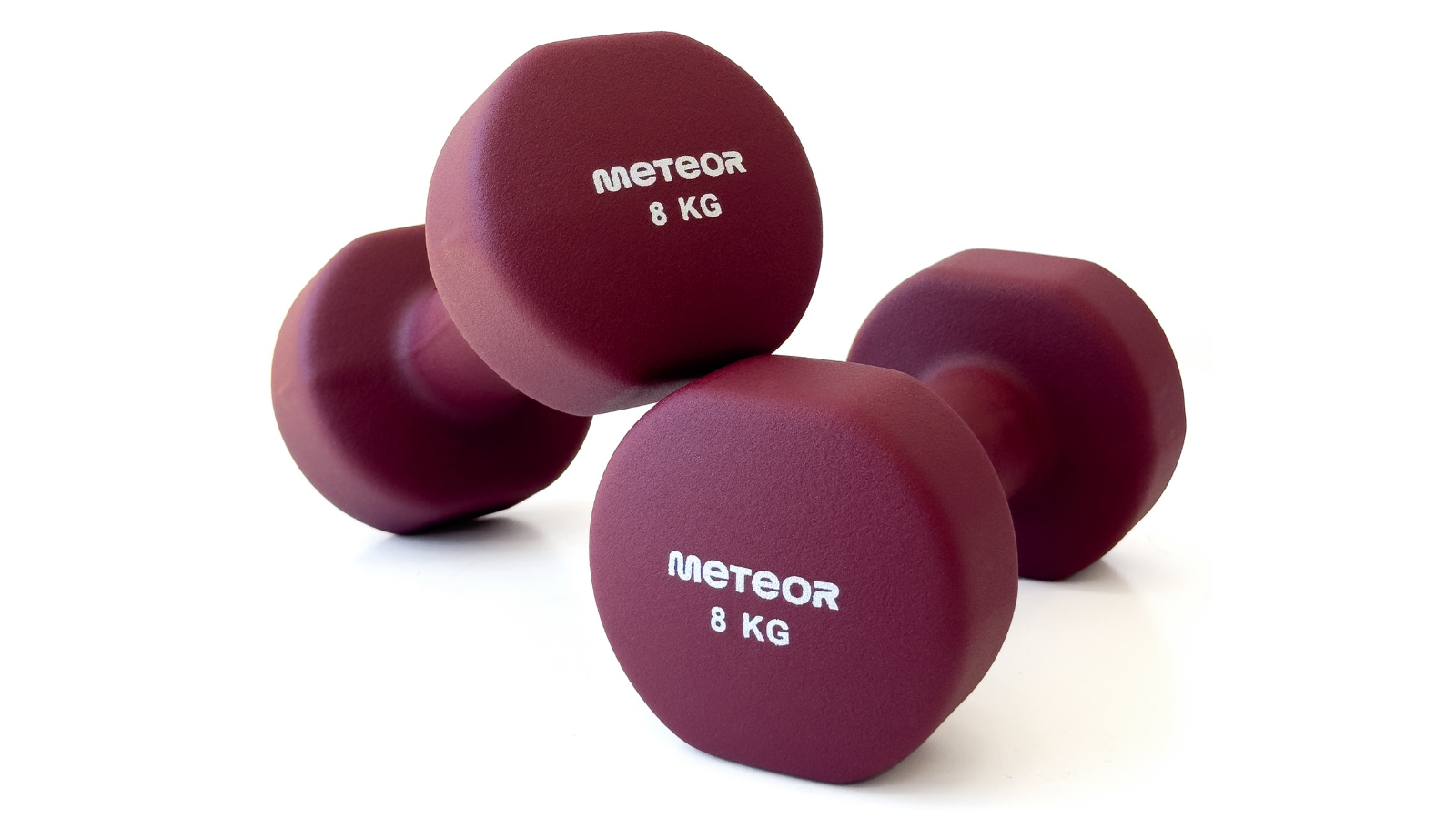 Meteor For The Winners Flat Bottom Neoprene Dumbbell - 8kg
