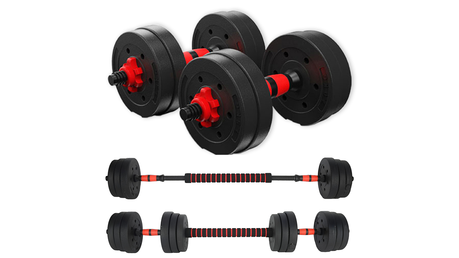 Meteor For The Winners Adjustable Dumbbell Barbell Convertible Set - 15kg