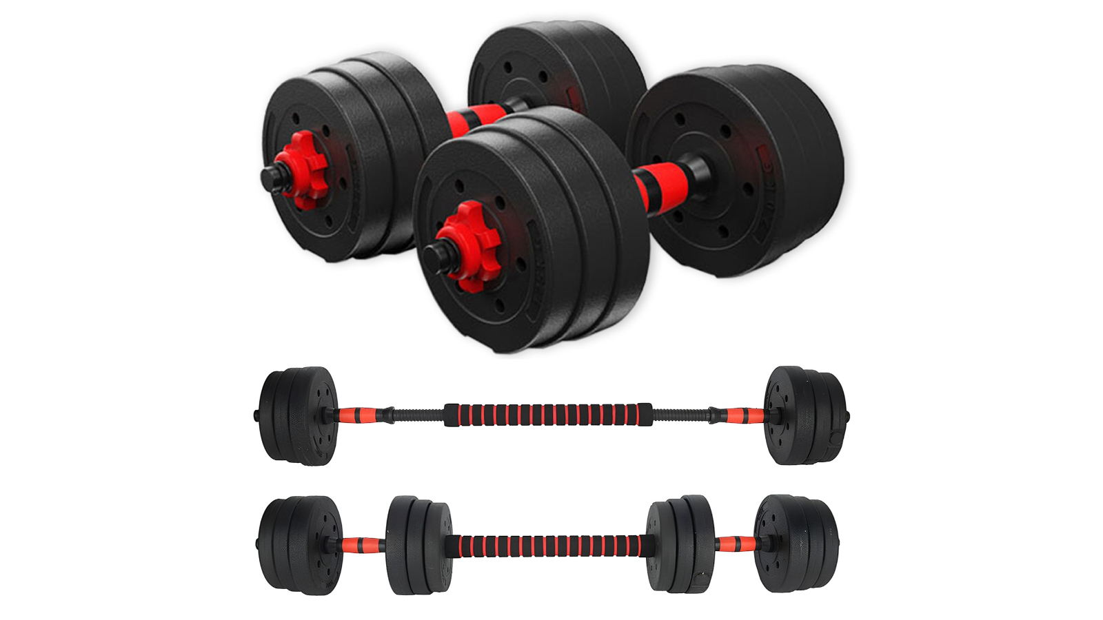 Meteor For The Winners Adjustable Dumbbell Barbell Convertible Set - 20kg