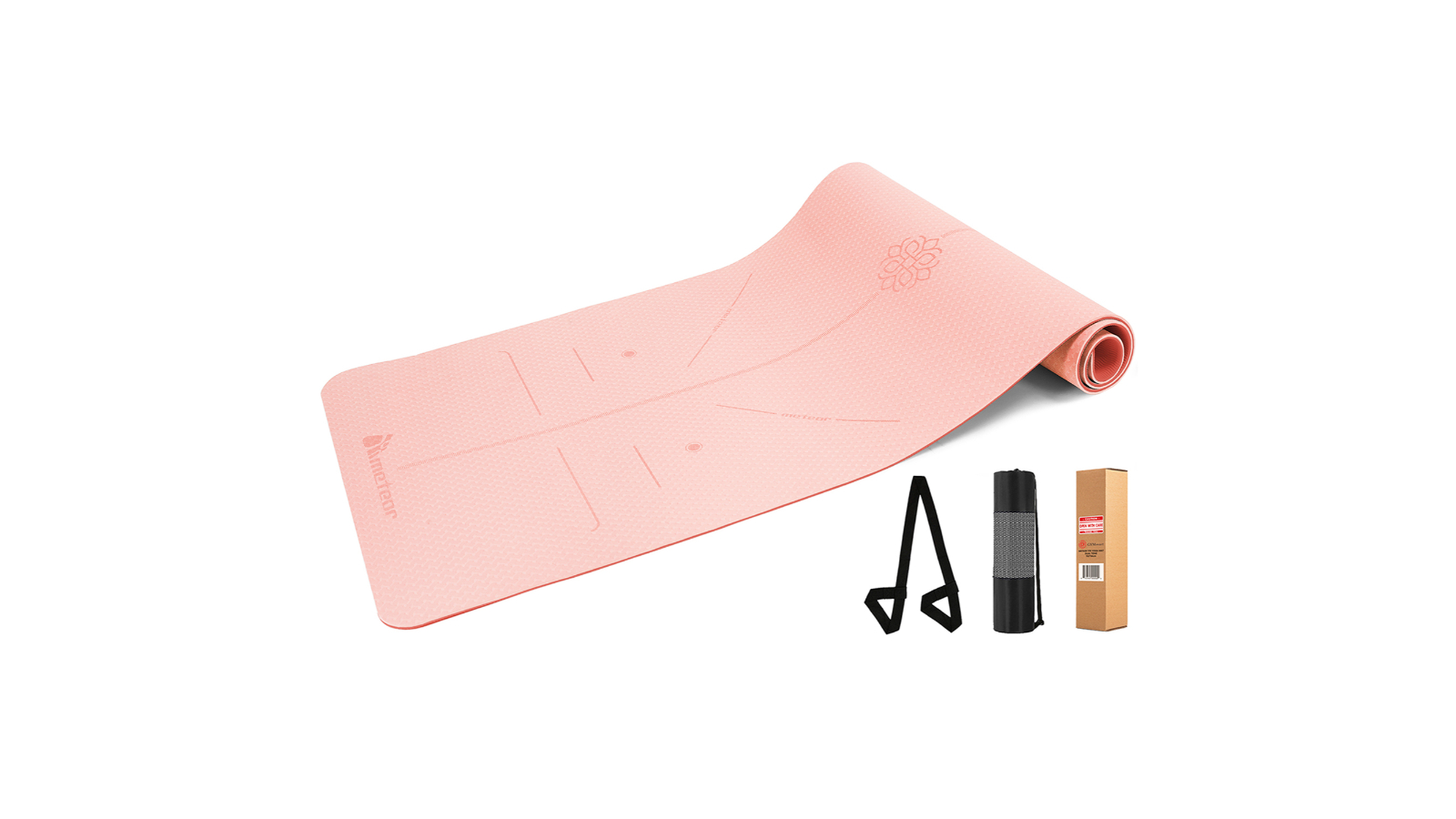 Meteor For The Winners 183 x 65cm Non-slip TPE Yoga Mat in 6mm - Begonia