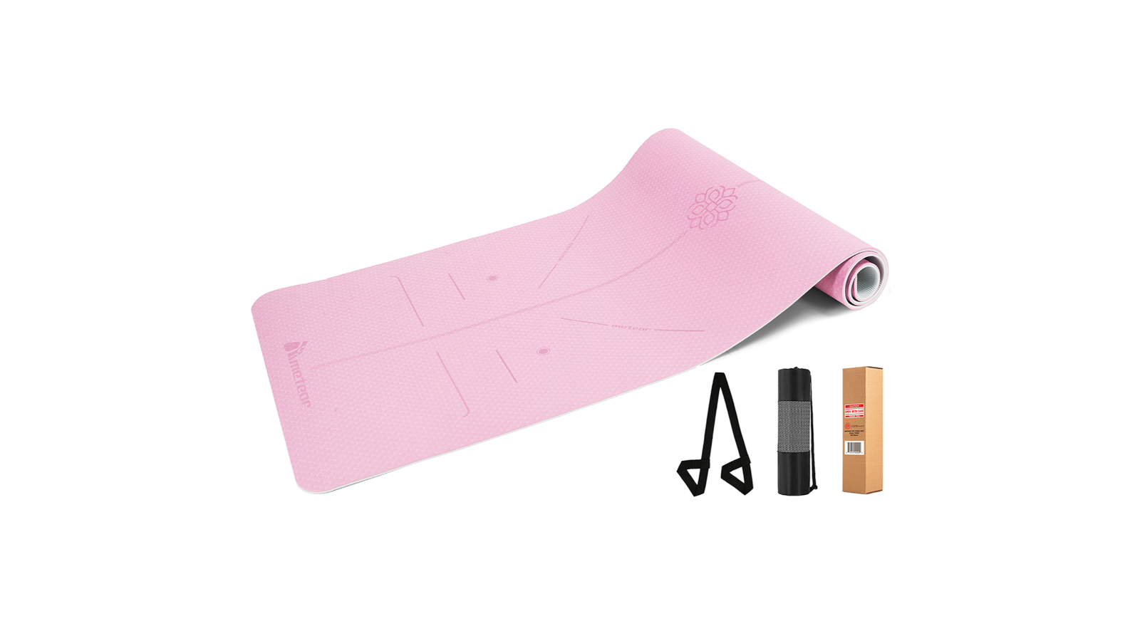 Meteor For The Winners 183 x 65cm Non-slip TPE Yoga Mat in 6mm - Pink Blue