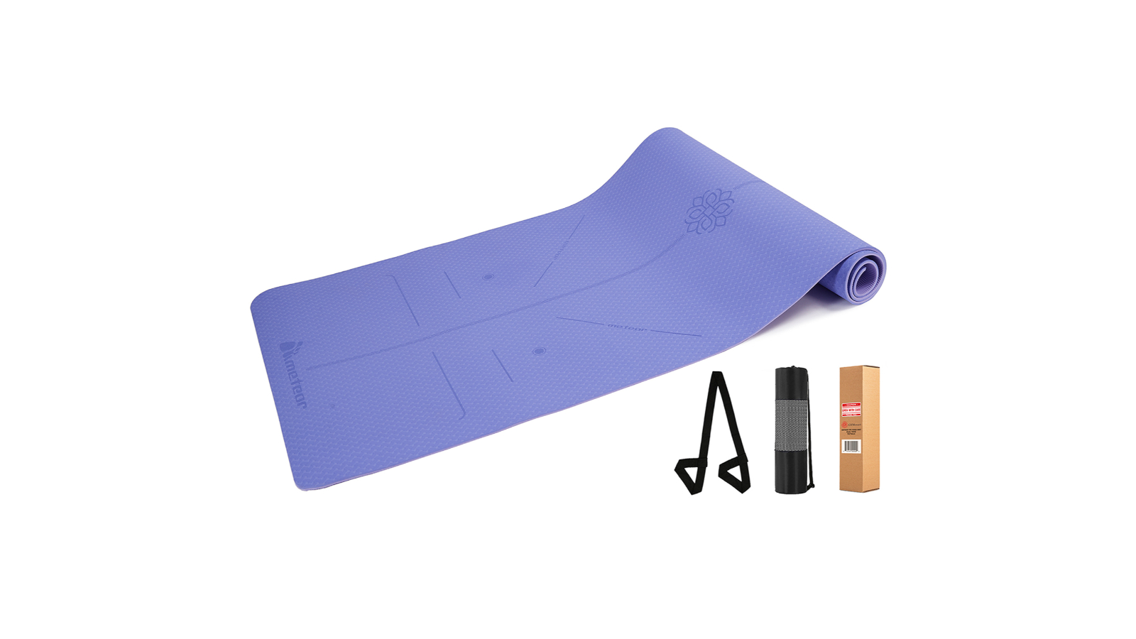 Meteor For The Winners 183 x 65cm Non-slip TPE Yoga Mat in 6mm - Violet