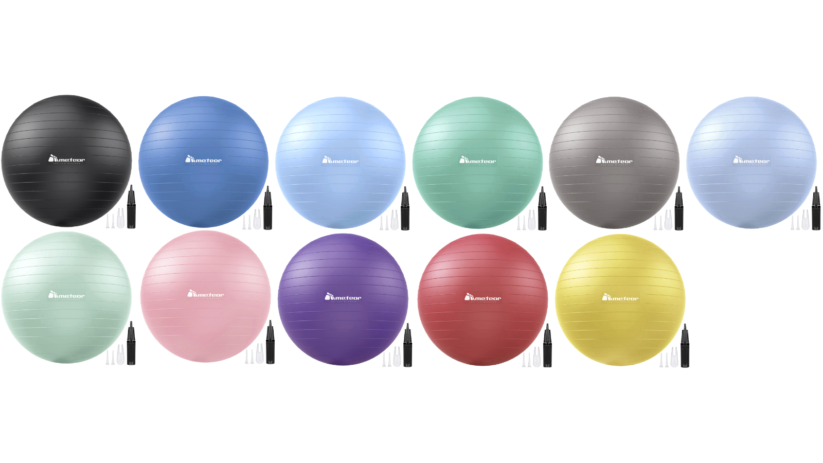 Meteor For The Winners 65-75cm Anti-Burst Yoga Gym Ball with Pump