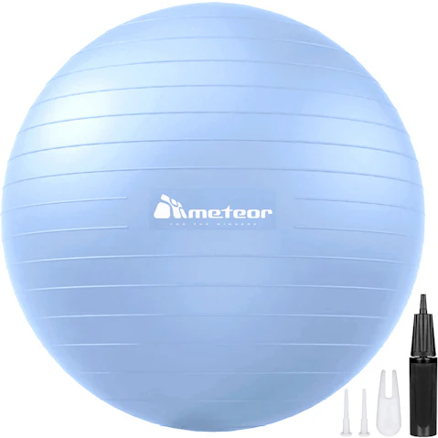 Meteor For The Winners 55-65cm Anti-Burst Yoga Gym Ball with Pump - Baby Blue