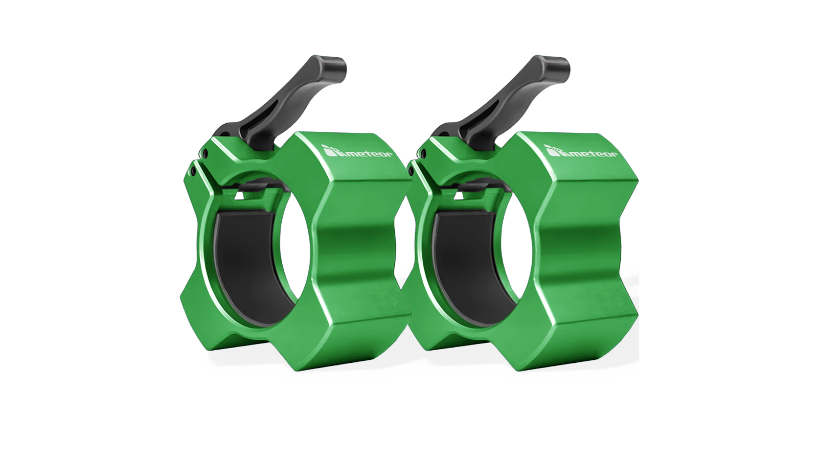 Meteor For The Winners 5cm Aluminium Quick-Release Olympic Barbell Clamp - Green