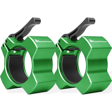 Meteor For The Winners 5cm Aluminium Quick-Release Olympic Barbell Clamp - Green