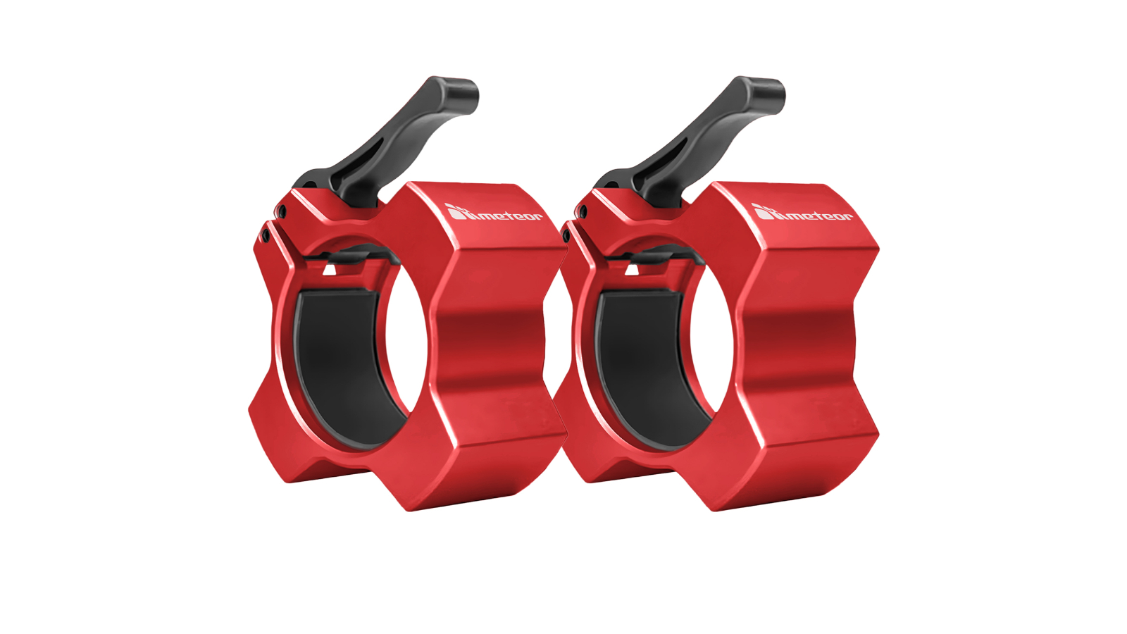 Meteor For The Winners 5cm Aluminium Quick-Release Olympic Barbell Clamp - Red