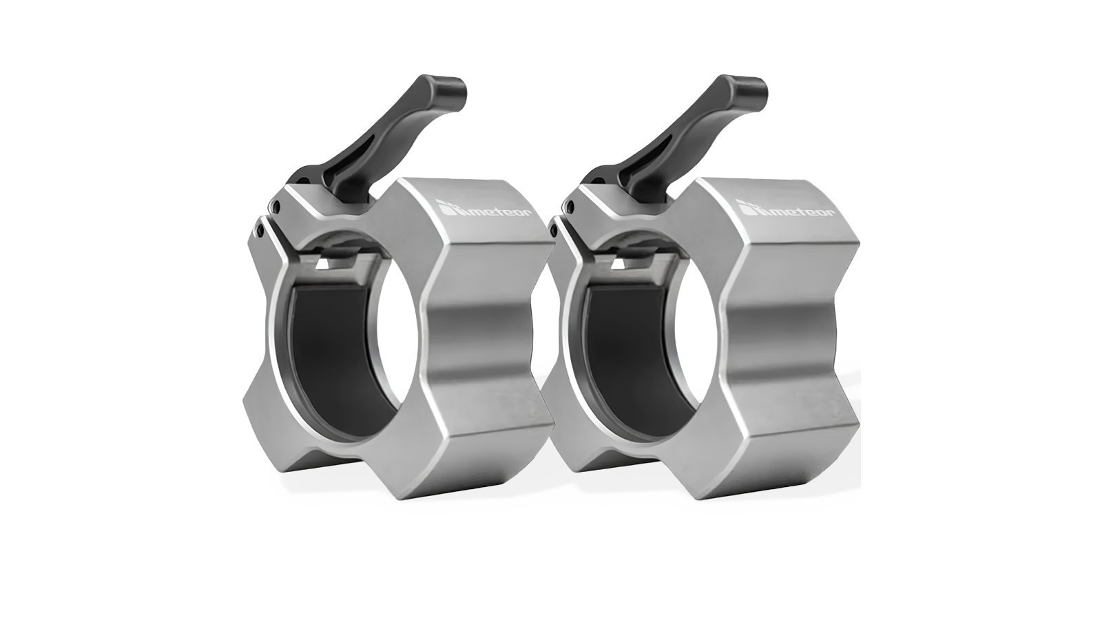 Meteor For The Winners 5cm Aluminium Quick-Release Olympic Barbell Clamp - Silver