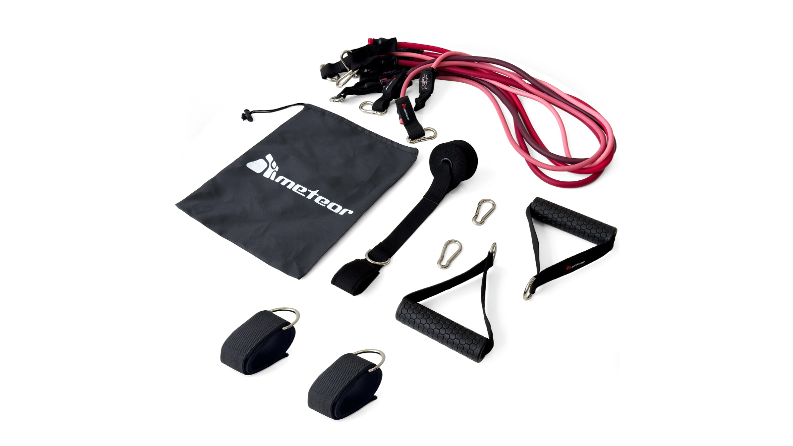 Meteor For The Winners All-in-One Exercise Resistance Band Set - Red Gradient