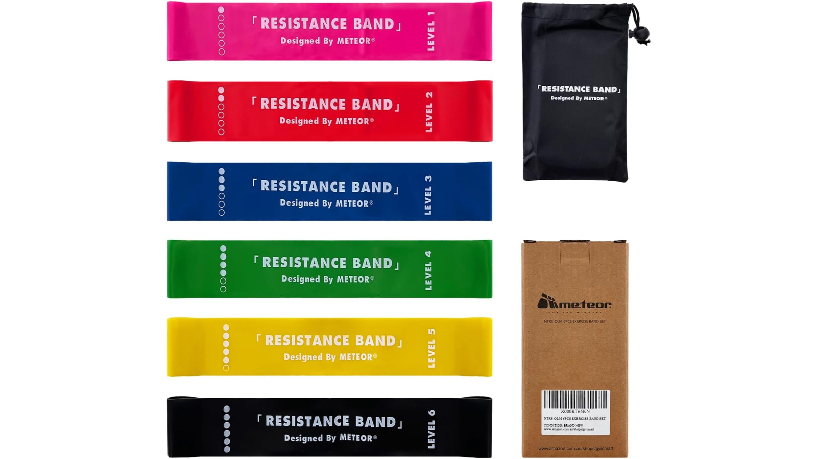 Meteor For The Winners Resistance Loop Set with Carry Bag - 6 Piece