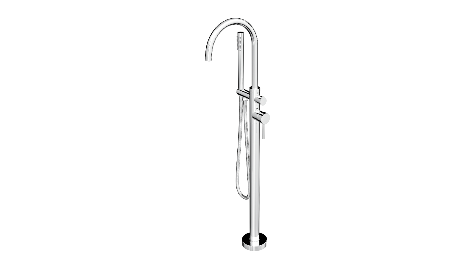 Linsol Nure Free Standing Bath Mixer with Hand Shower - Chrome