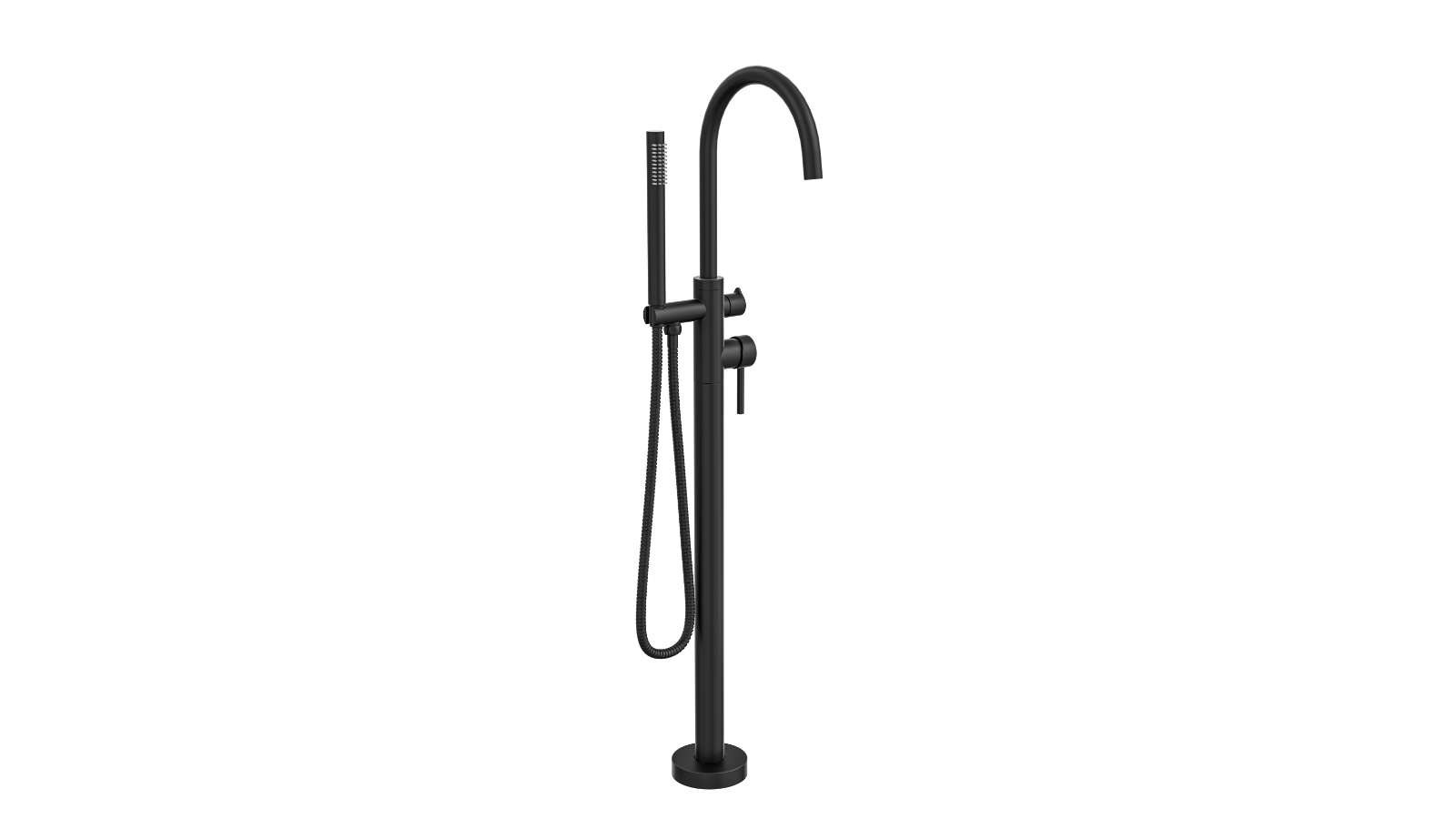 Linsol Nure Free Standing Bath Mixer with Hand Shower - Matte Black