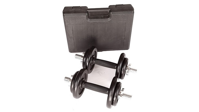 Serrano Black Dumbbell Set with Carrying Case - 20kg