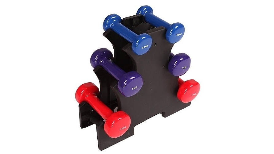 Serrano 6-Piece Dumbbell Set with Rack Harvey Norman