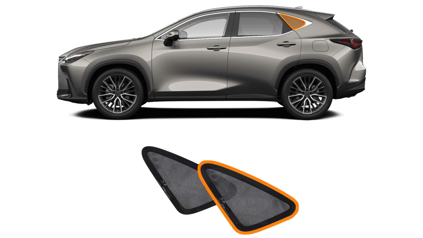 X-Car Magnetic Mesh Port Window Sun Shade for Lexus NX Series NX250 NX350 NX350h NX450h 2022-2024
