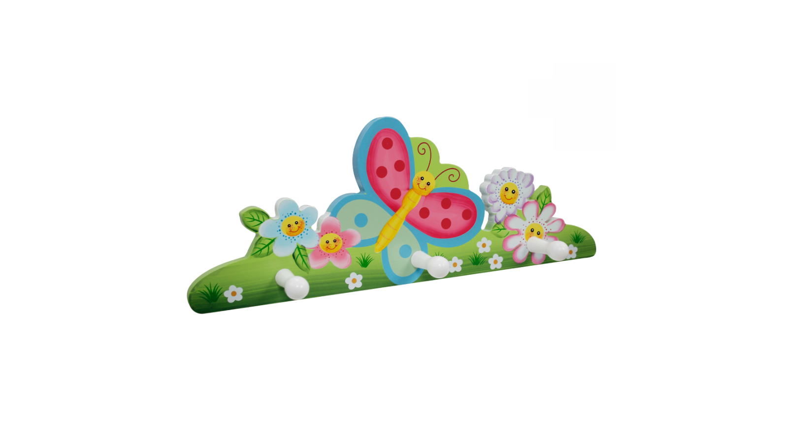 Fantasy Fields Kids Painted Wall Mounted Magic Garden 3 Peg Hook - Multi-Coloured