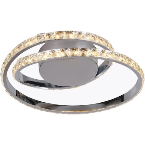 Luminea Zanelli Dimmable Modern Elegant LED Ceiling Light - Chrome