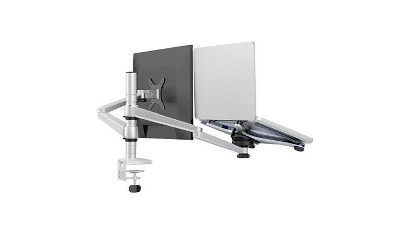 TODO 7.5-10cm VESA Aluminium Dual Laptop and Monitor Desk Clamp Mount