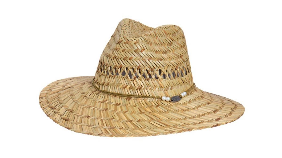 Ocean and Earth Lightweight Bula Basic Ladies Straw Hat with Chin Strap - Small/Medium