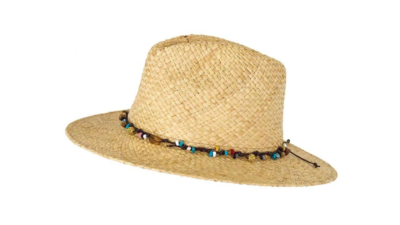 Ocean and Earth Breeze Lightweight Ladies Raffia Cane Wide Brim Hat - Small/Medium