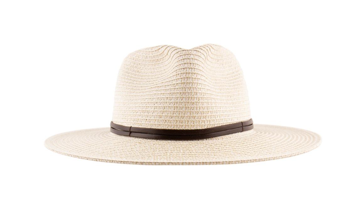 Ocean and Earth Bahama Fedora Ladies Beige Wide Brim Hat - Small/Medium