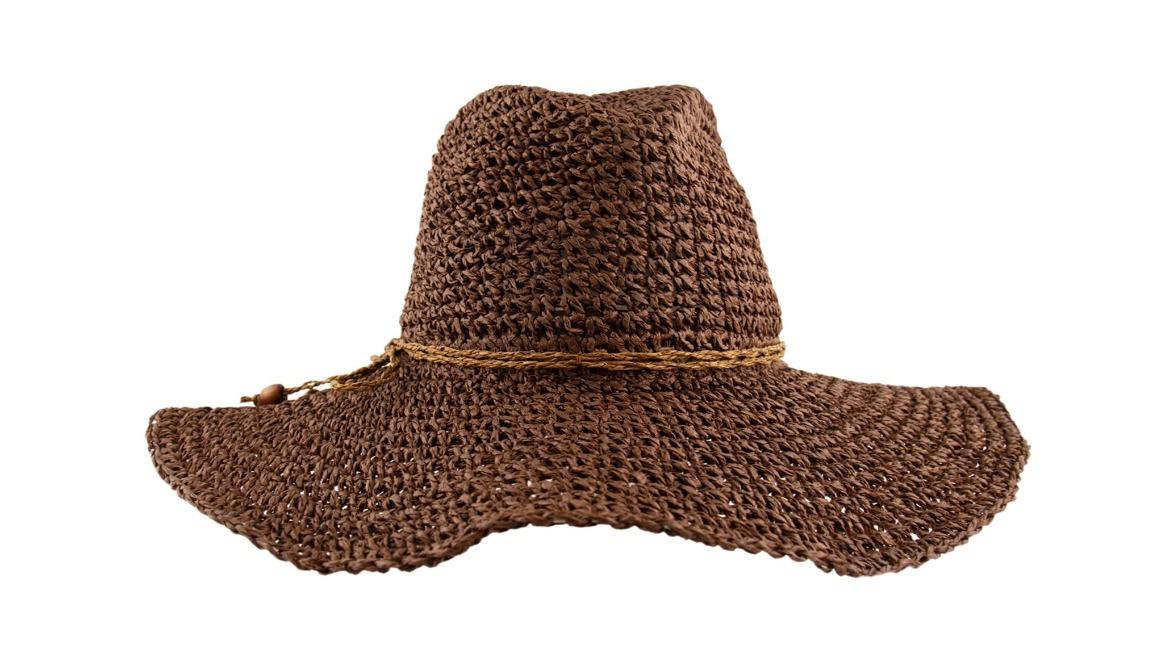 Ocean and Earth Ladies Cebu Coffee Soft Wide Brim Straw Hat - Small/Medium
