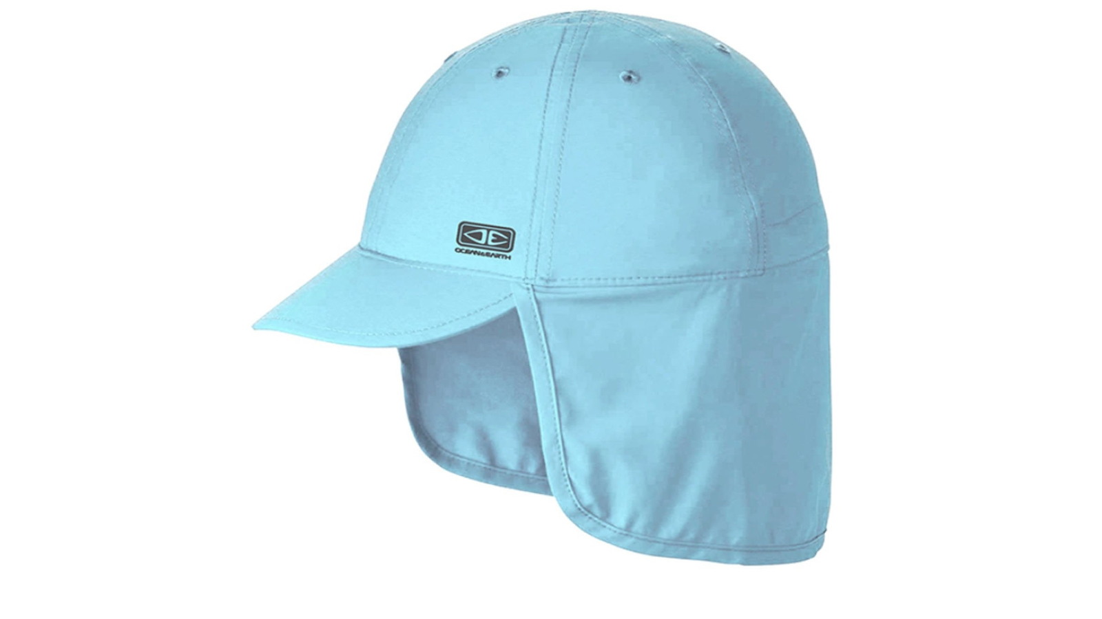 Ocean and Earth Kids Sunbreaker Stiff Peak Surf Cap with Neck Flap - Aqua 