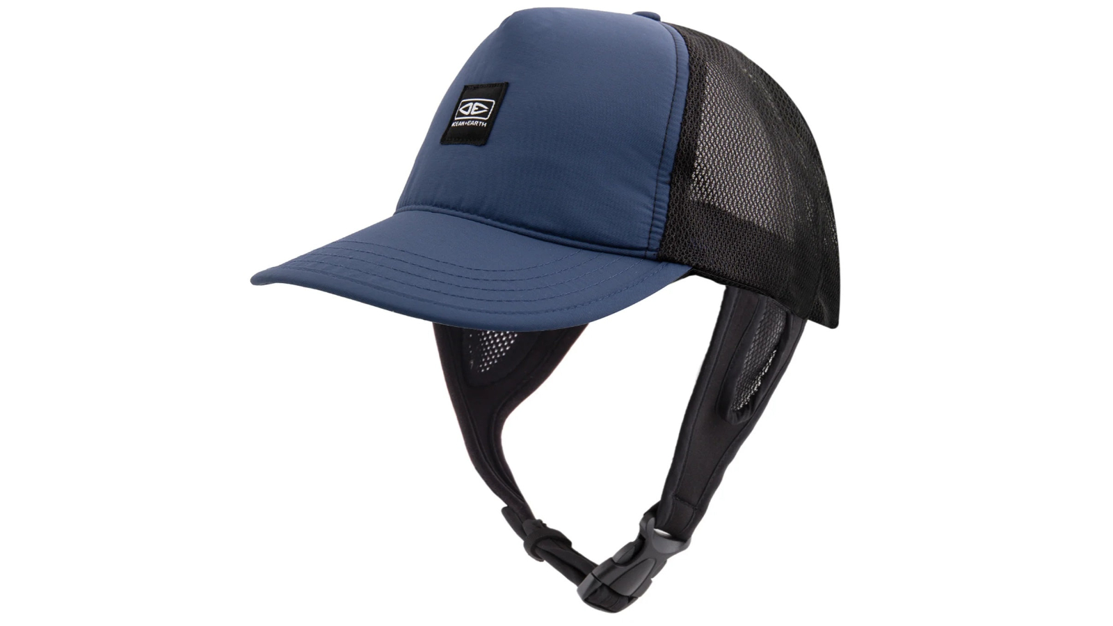 Ocean and Earth Adult Kuta Mesh Trucker Cap with Chin Strap - Navy