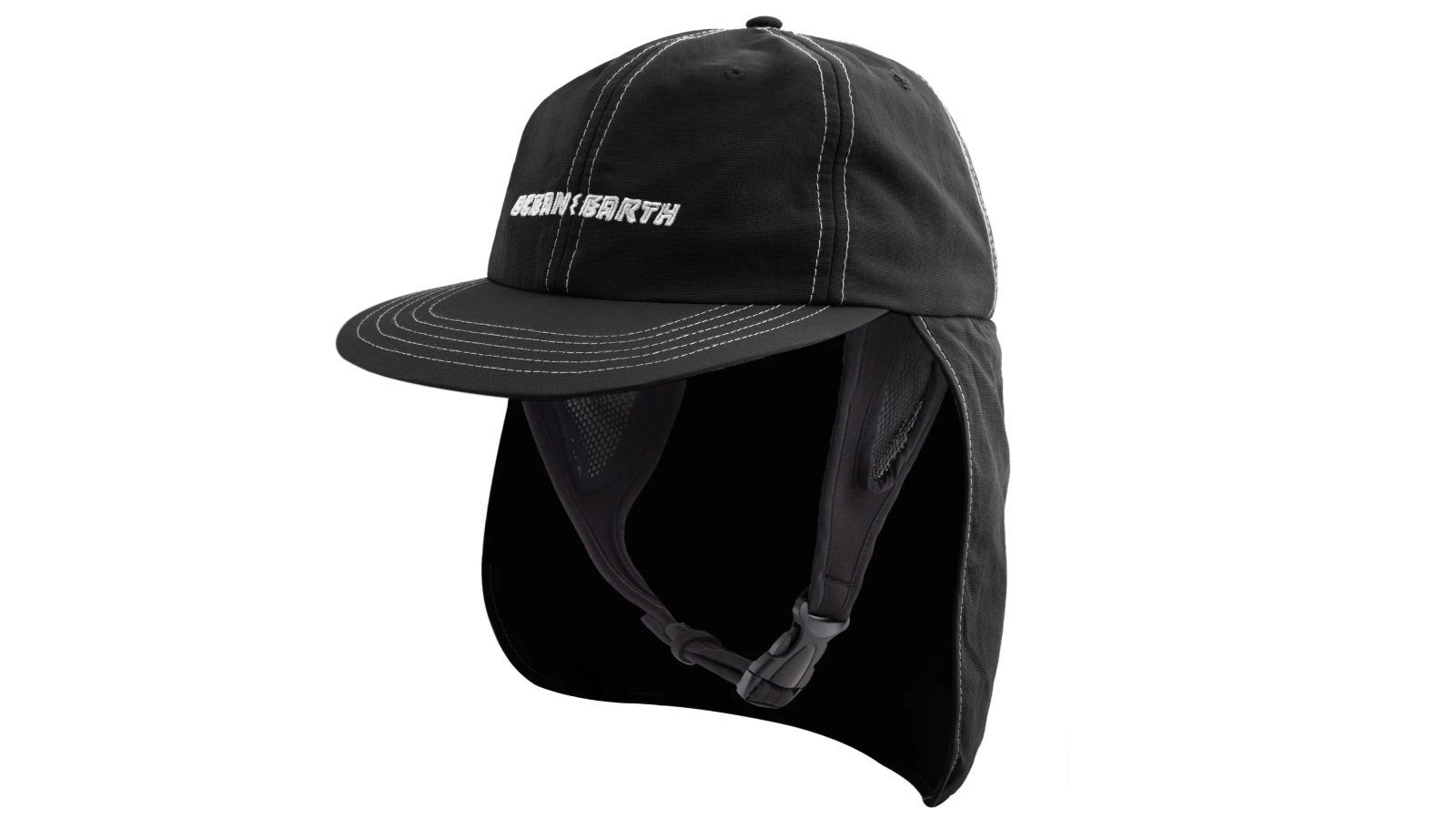 Ocean and Earth G-Land Adjustable 6-Panel Legionnaire Surf Cap - Black