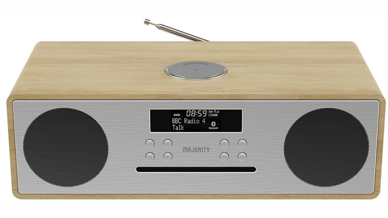 Majority Oakington Bluetooth DAB Radio & CD Player Oak Harvey Norman