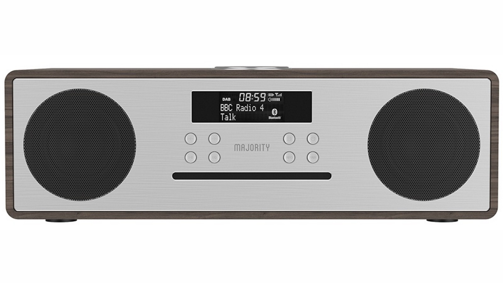 Majority Oakington Bluetooth DAB Radio & CD Player Walnut Harvey Norman