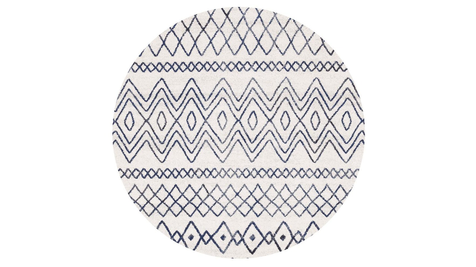 The Weave Studio Belle 453 White Blue Round Rug