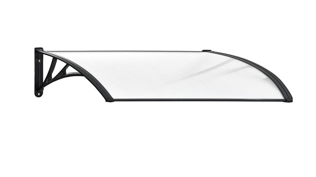 Shade Shield Black/Clear Awning - 1 x 1metre