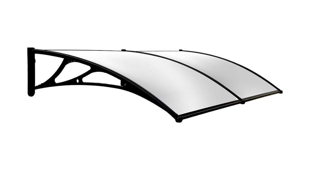 Shade Shield Black/Clear Awning - 2 x 1metre