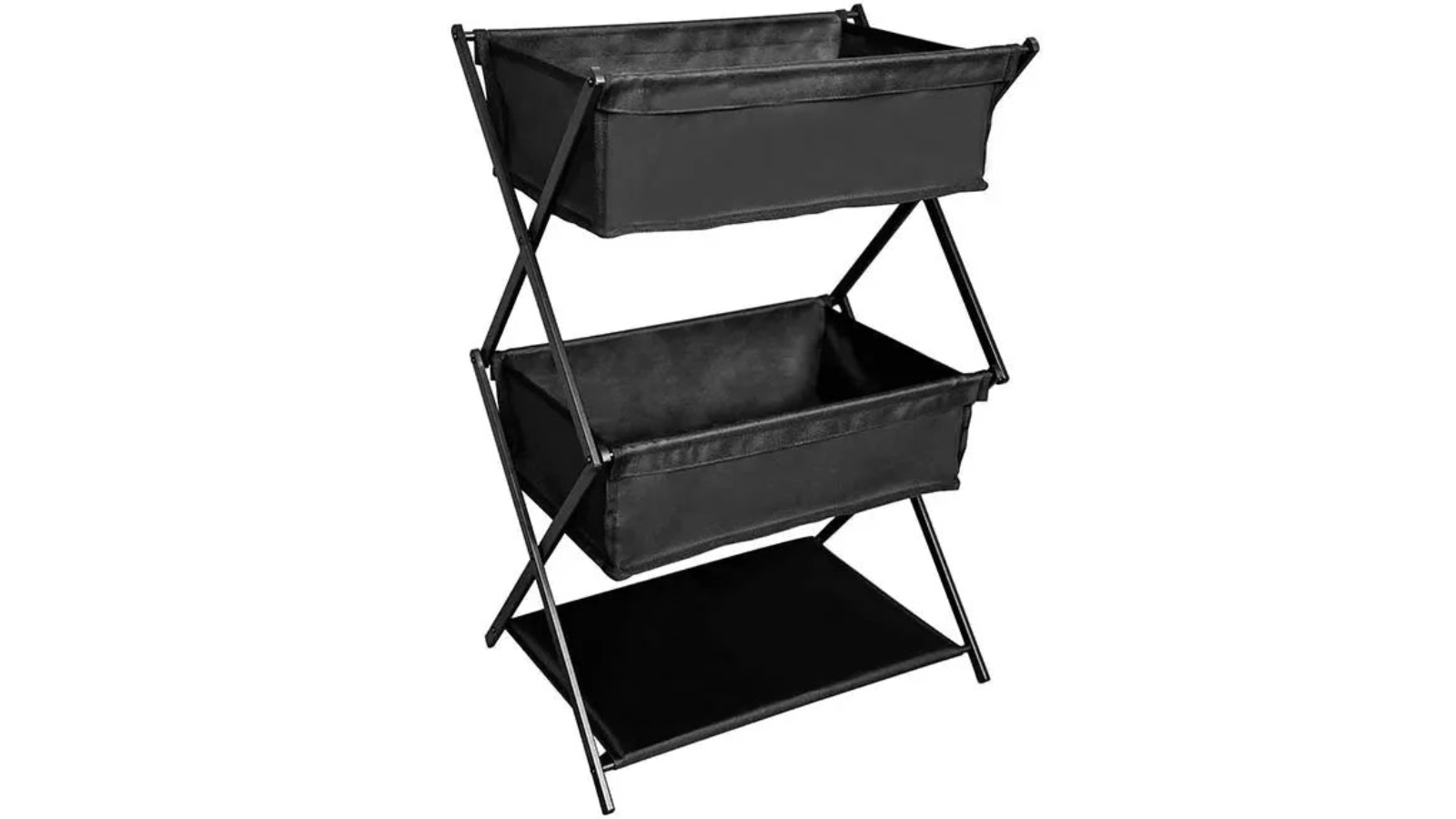 NNEOBA Black 3-Tier Organizer Folding Camping Storage Rack