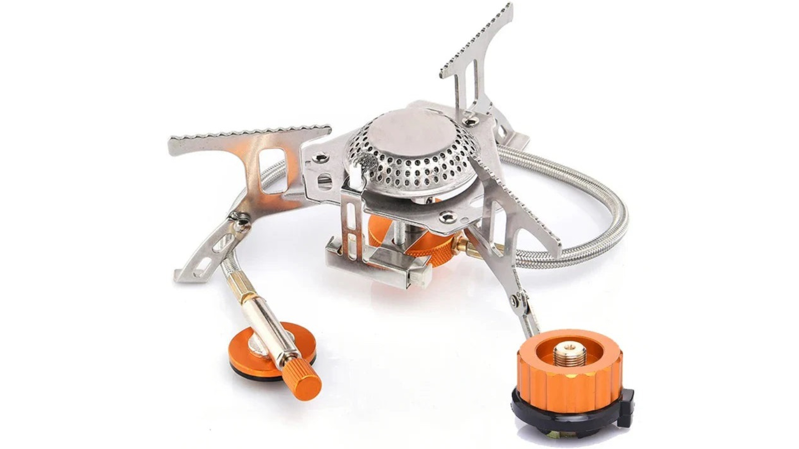 NNEOBA Silver 3500W Portable Camping Gas Stove with Adapter