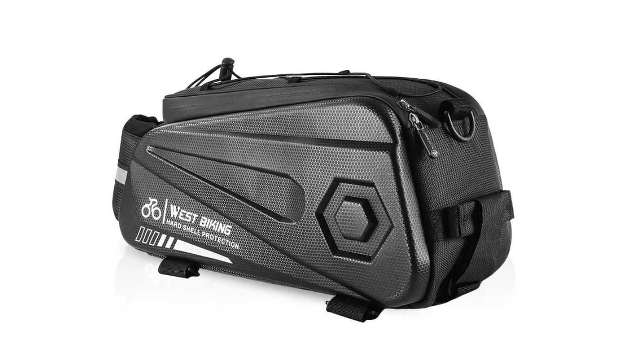 NNEOBA Black Hard Shell Waterproof Bicycle Trunk Bag - 8.6 Litre