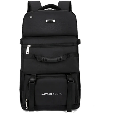 NNEOBA 90L Large Capacity Hiking Travel Backpack - Black