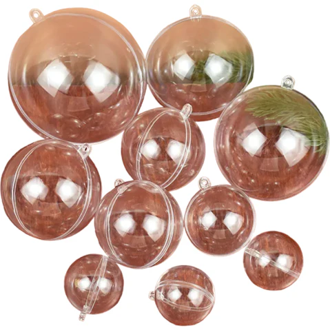 NNEOBA Set of CM Transparent Fillable Plastic Ornaments Christmas Ball - 6cm