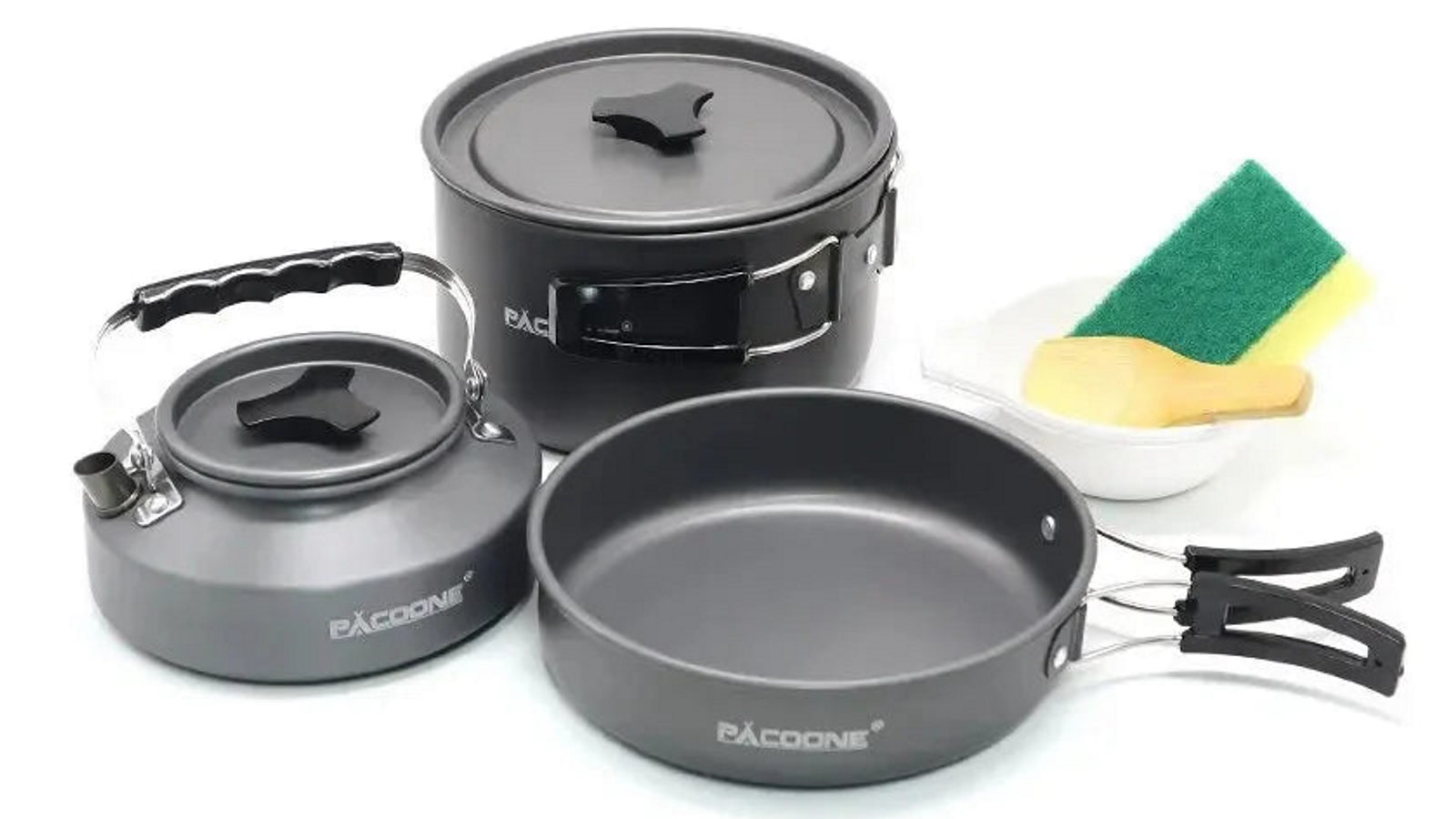 NNEOBA Portable Aluminum Camping Cookware Kit - Grey